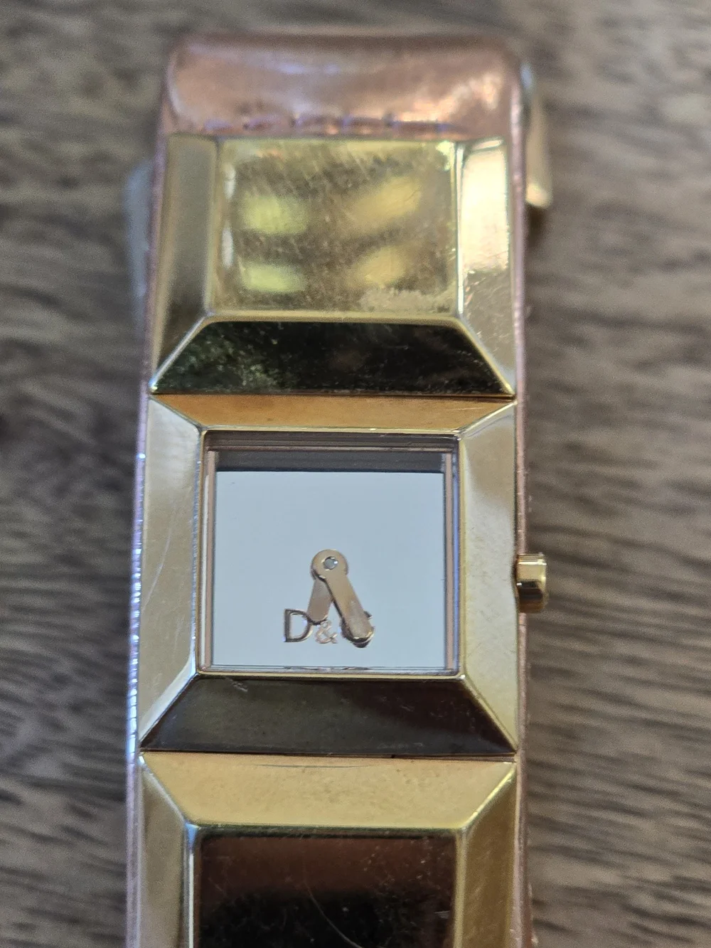 D&G Gold Tone Women's Bracelet Watch with Mirror Dial